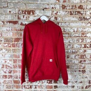 y2k Red Carhartt Hoodie with light paint marks size Medium
